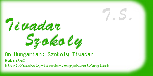 tivadar szokoly business card